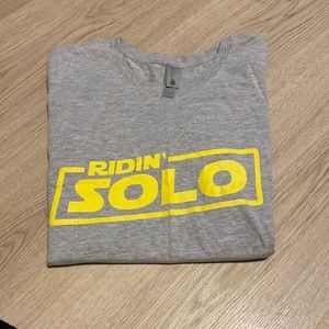 Next Level Grey “Ridin’ Solo” t-shirt women’s medium